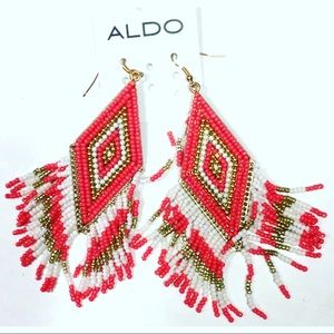ALDO Red and Gold Beaded Earrings